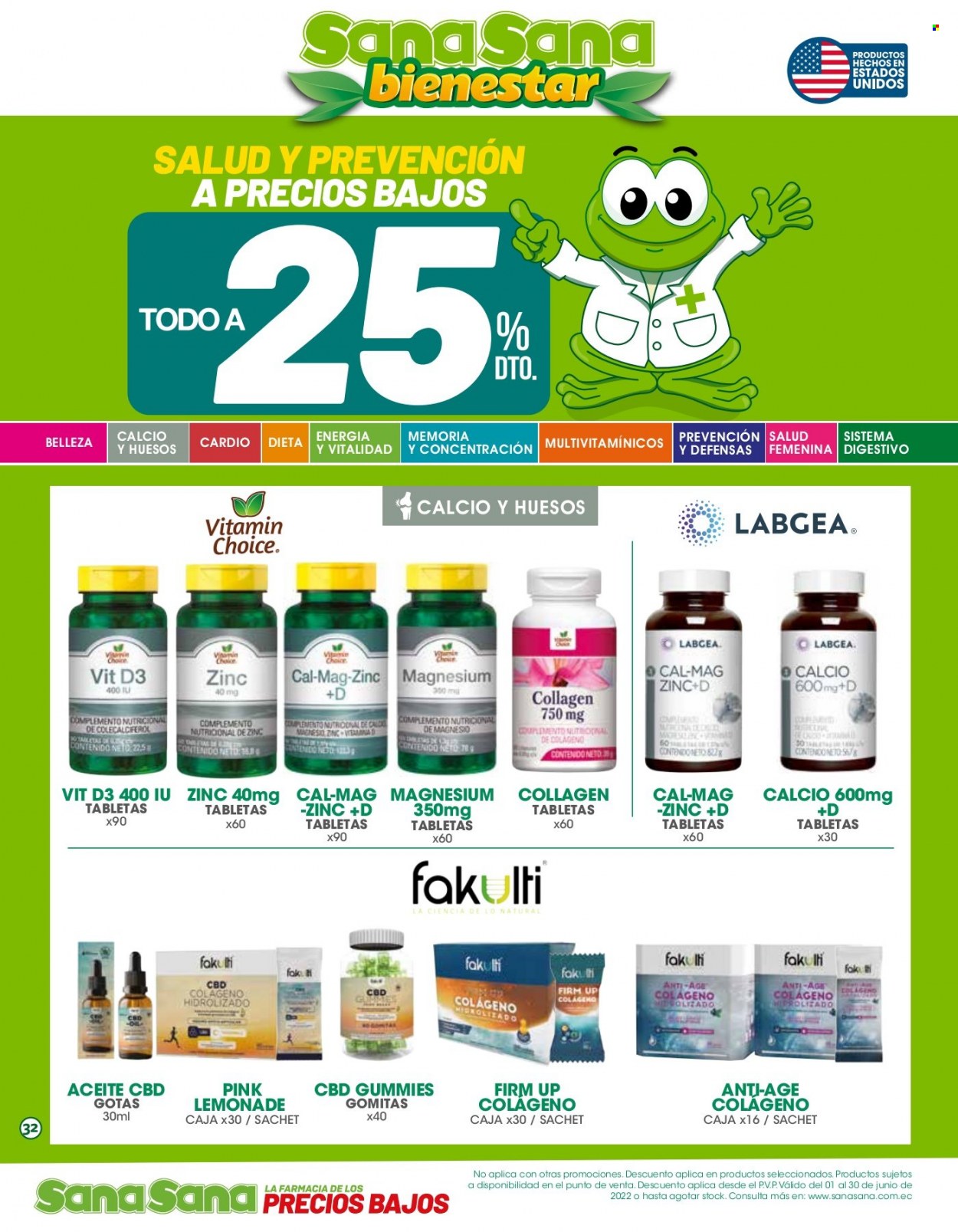 Catálogo Farmacias SanaSana - 1.6.2022 - 30.6.2022. Página 32.