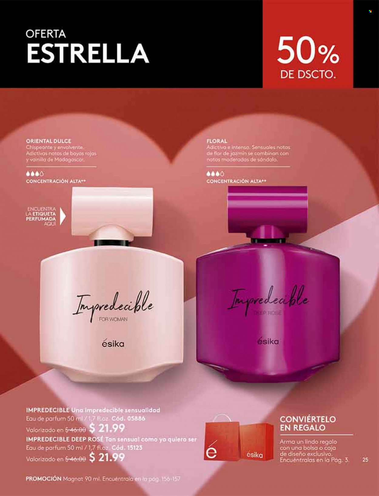 Folleto actual Ésika - Ventas - perfume. Página 25.