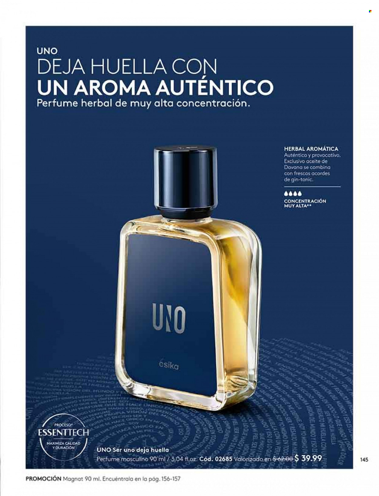 Folleto actual Ésika - Ventas - perfume. Página 157.