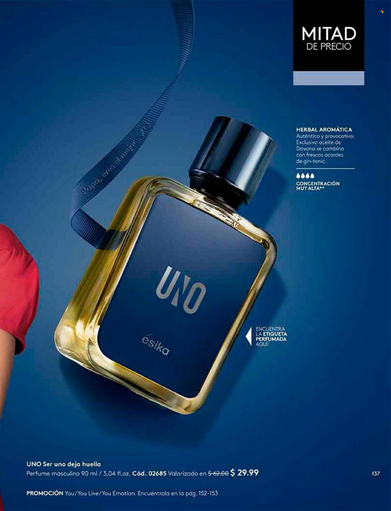 Folleto actual Ésika - Ventas - perfume. Página 137.