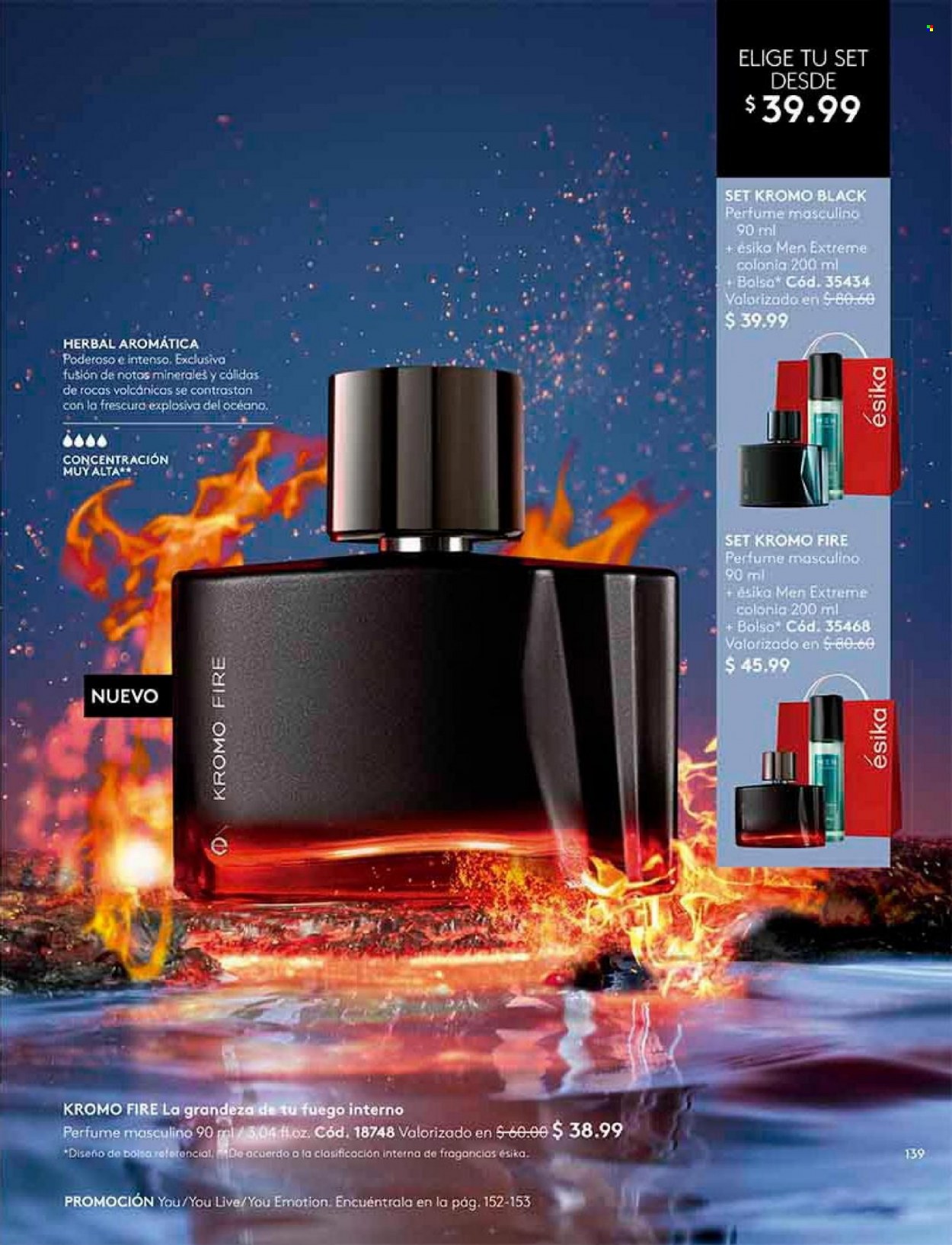 Folleto actual Ésika - Ventas - perfume. Página 139.