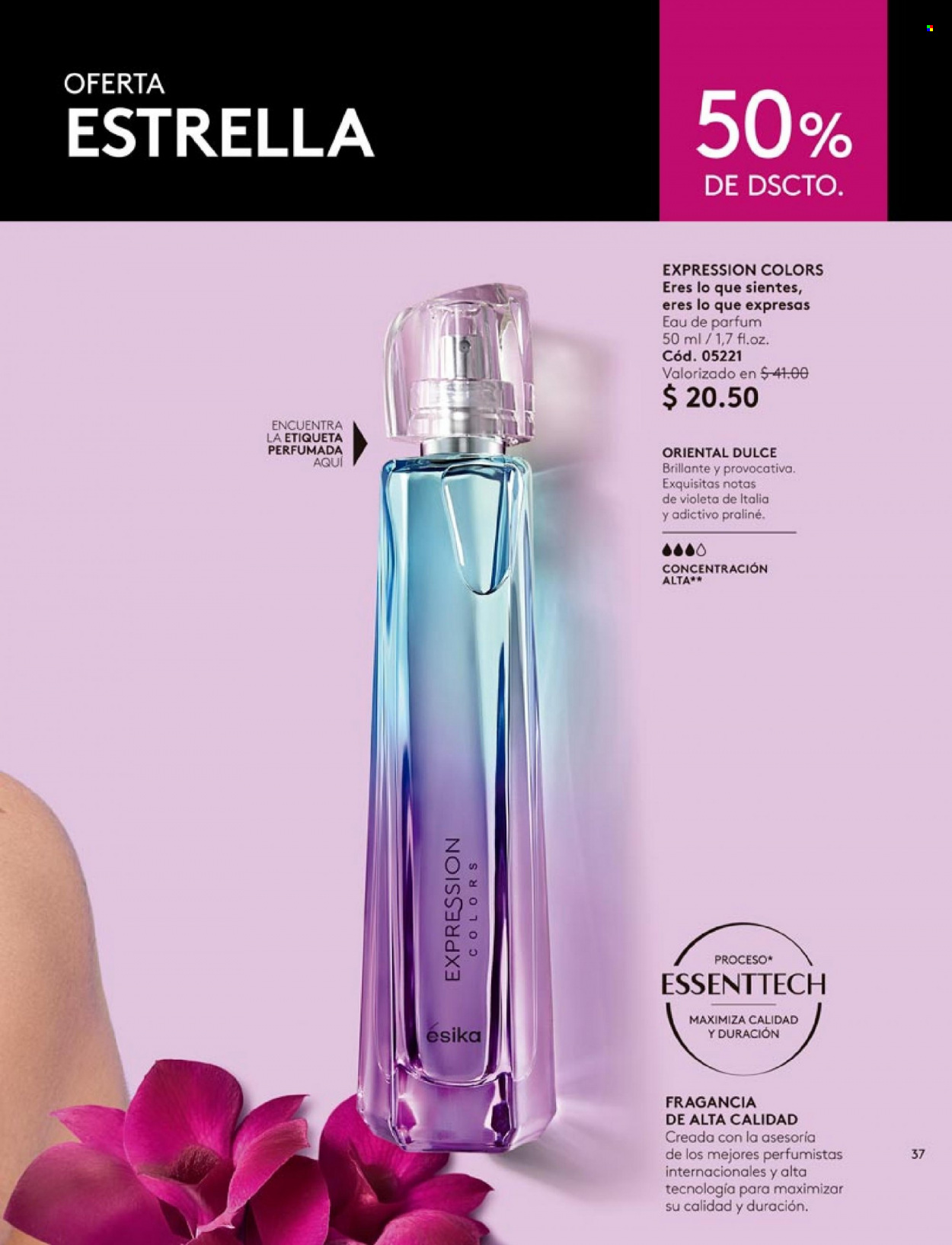 Folleto actual Ésika - Ventas - perfume. Página 41.