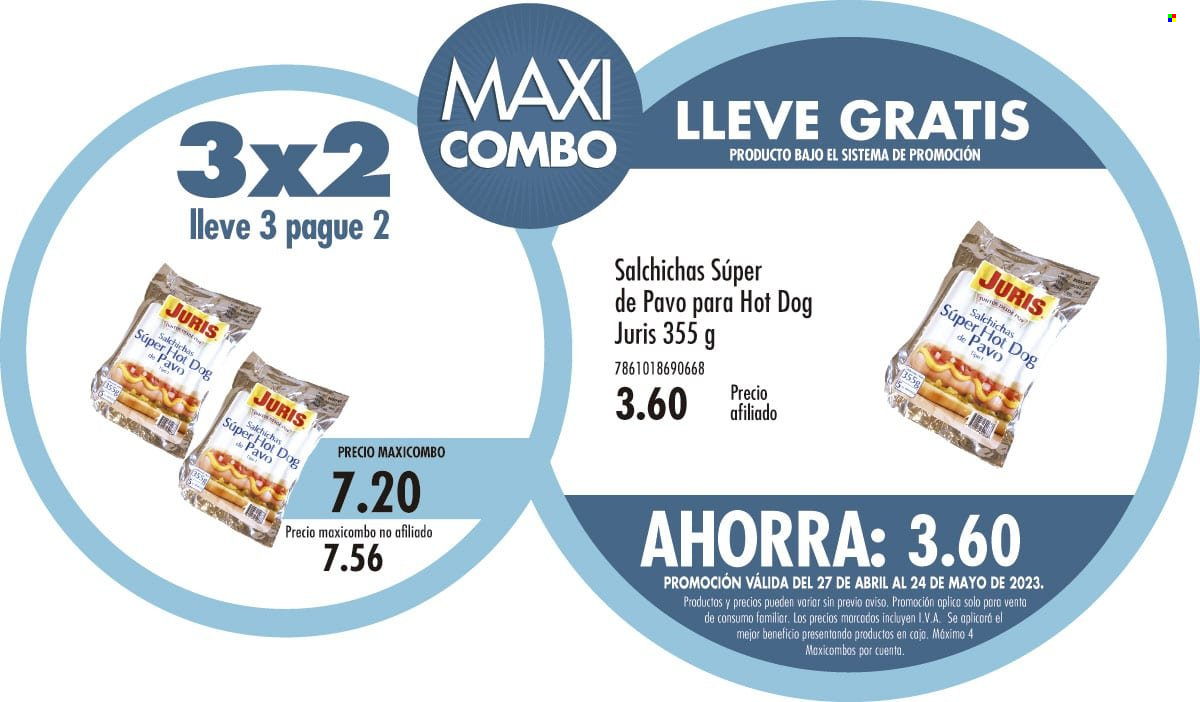 Folleto actual Supermaxi - 27.5.2023 - 24.6.2023 - Ventas - hot dog, salchicha. Página 10.