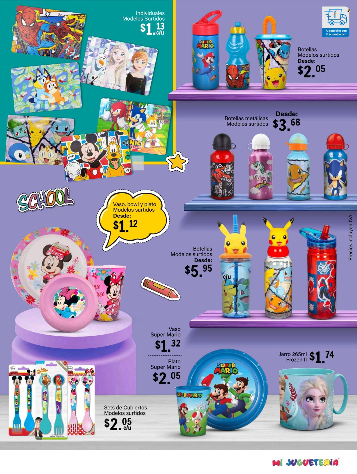 thumbnail - Folleto actual Mi Comisariato - Ventas - Disney, Frozen, Mickey Mouse, botella, jarra, vaso, Minnie, ensaladera, cubiertos. Página 33.