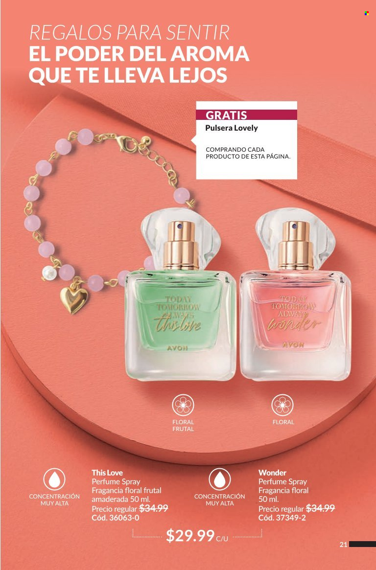 thumbnail - Folleto actual Avon - Ventas - perfume, pulsera. Página 21.