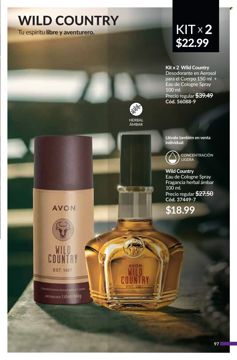 thumbnail - Folleto actual Avon - Ventas - desodorante, aerosol. Página 97.