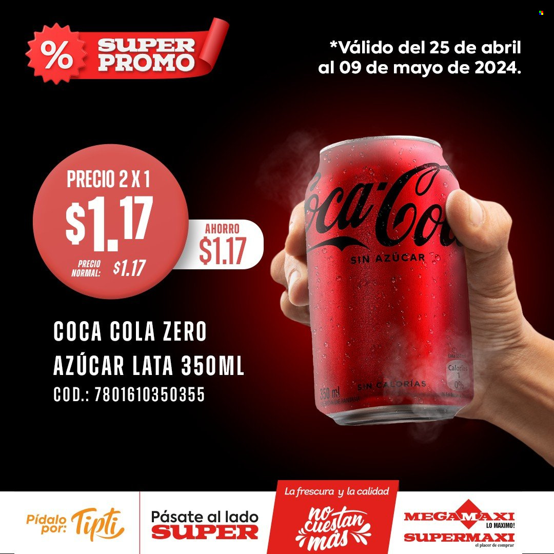 thumbnail - Folleto actual Supermaxi - 25.4.2024 - 9.5.2024 - Ventas - bebida, refresco, Coca-cola. Página 1.